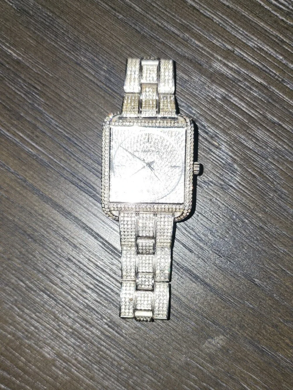 MICHAEL KORS Square Crystal Pavé Statement Watch - Silver Tone